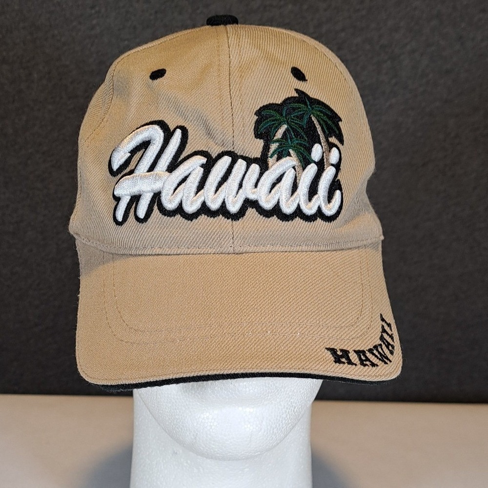 Sams Cap Hawaii Embroidered Baseball Hat Tan Palm Tree Adjustable‎ Mens Womens